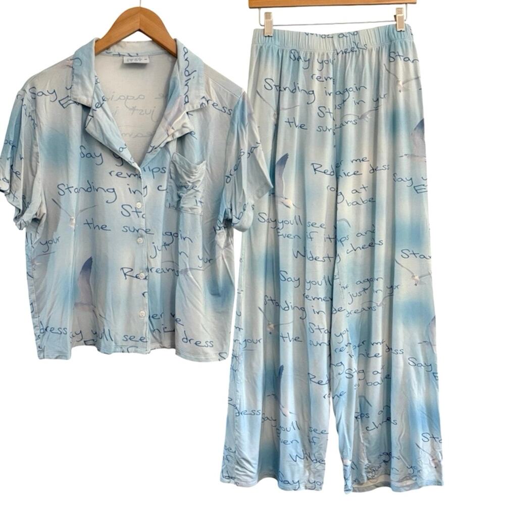 Taylor Swift 1989 Wildest Dreams Lyric Pajama Set Women’s Size Large Lounge